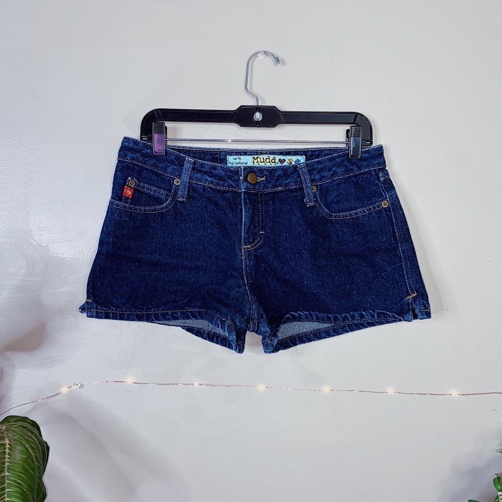90s Mudd Dark Blue Denim Mid Rise Shorts